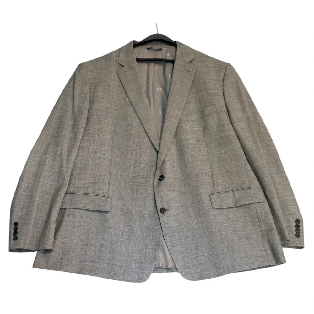 Ralph Lauren Blazer Sport Coat Mens 46R‎ Gray Glen Plaid Two Button Jacket